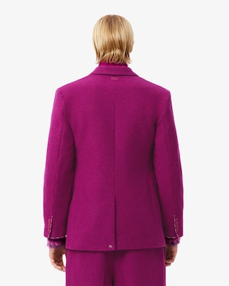Runway Double Breasted Marbled Wool Blazer