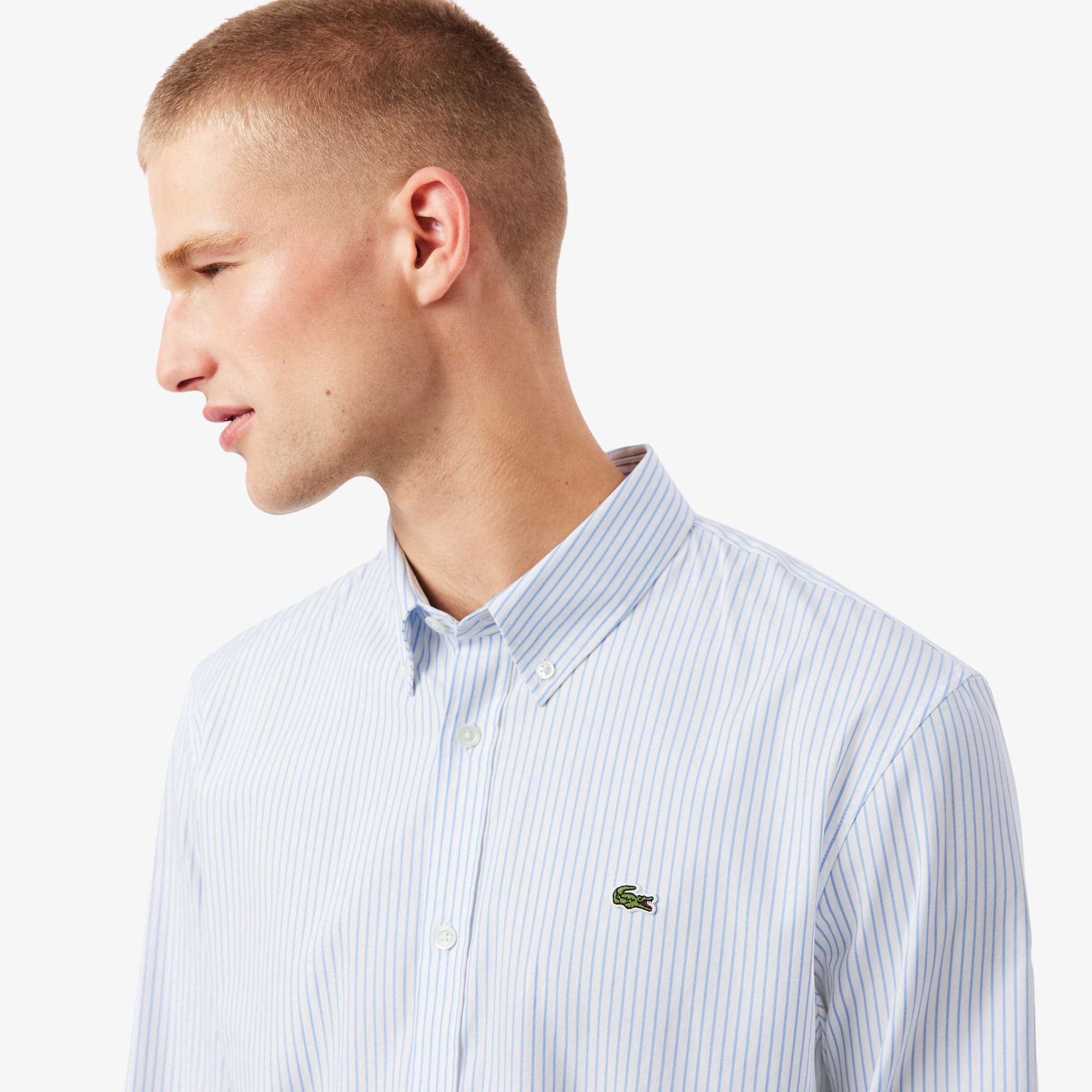 Men's Regular Fit Striped Pinpoint Shirt - Button Down