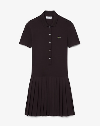Stretch Piqu&eacute; Pleated Polo Dress