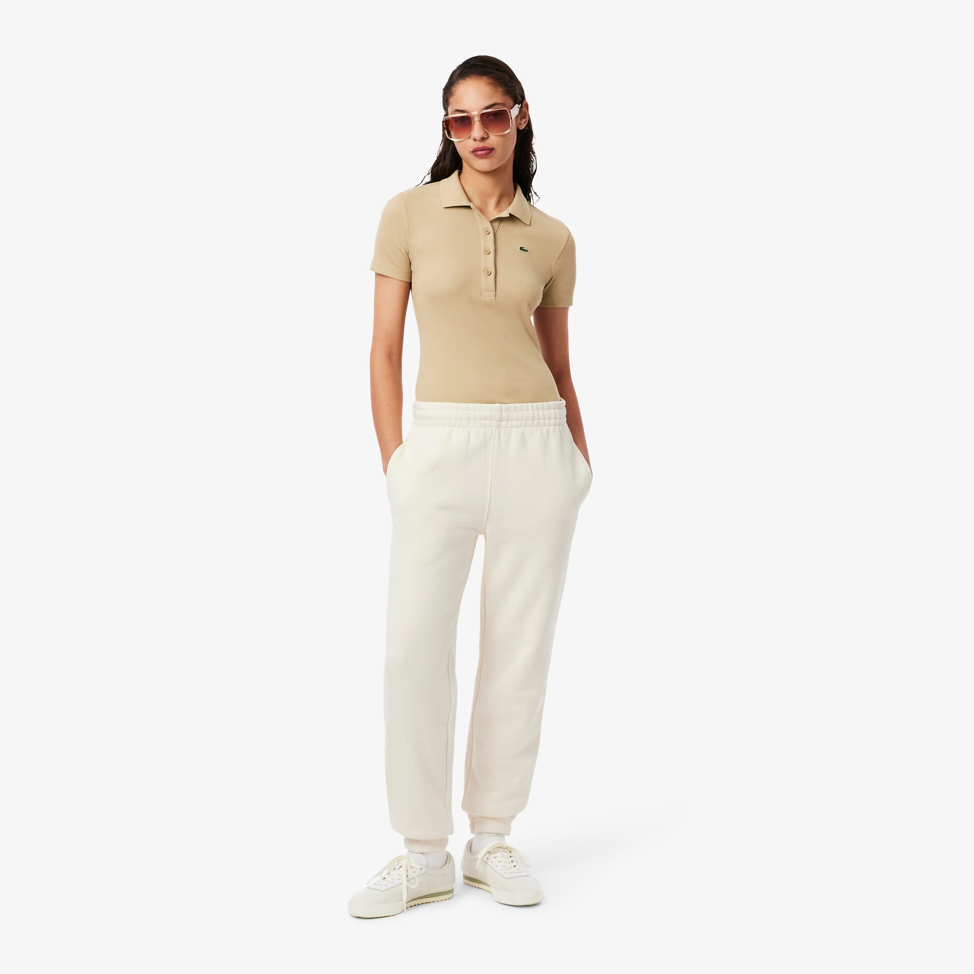 Lacoste Women's Embossed Logo Fleece Pants