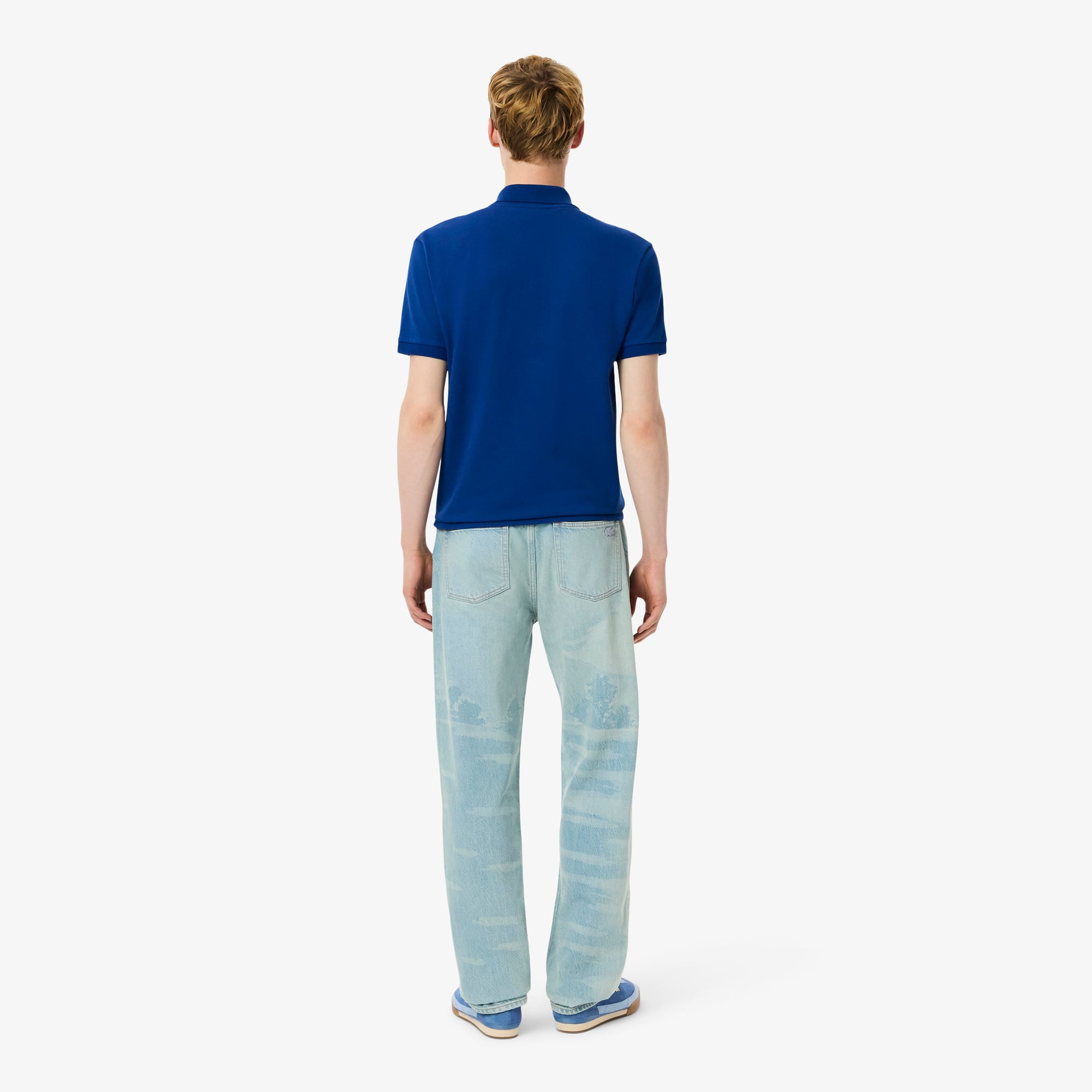Men's Straight Fit Landscape Motif Denim Jeans