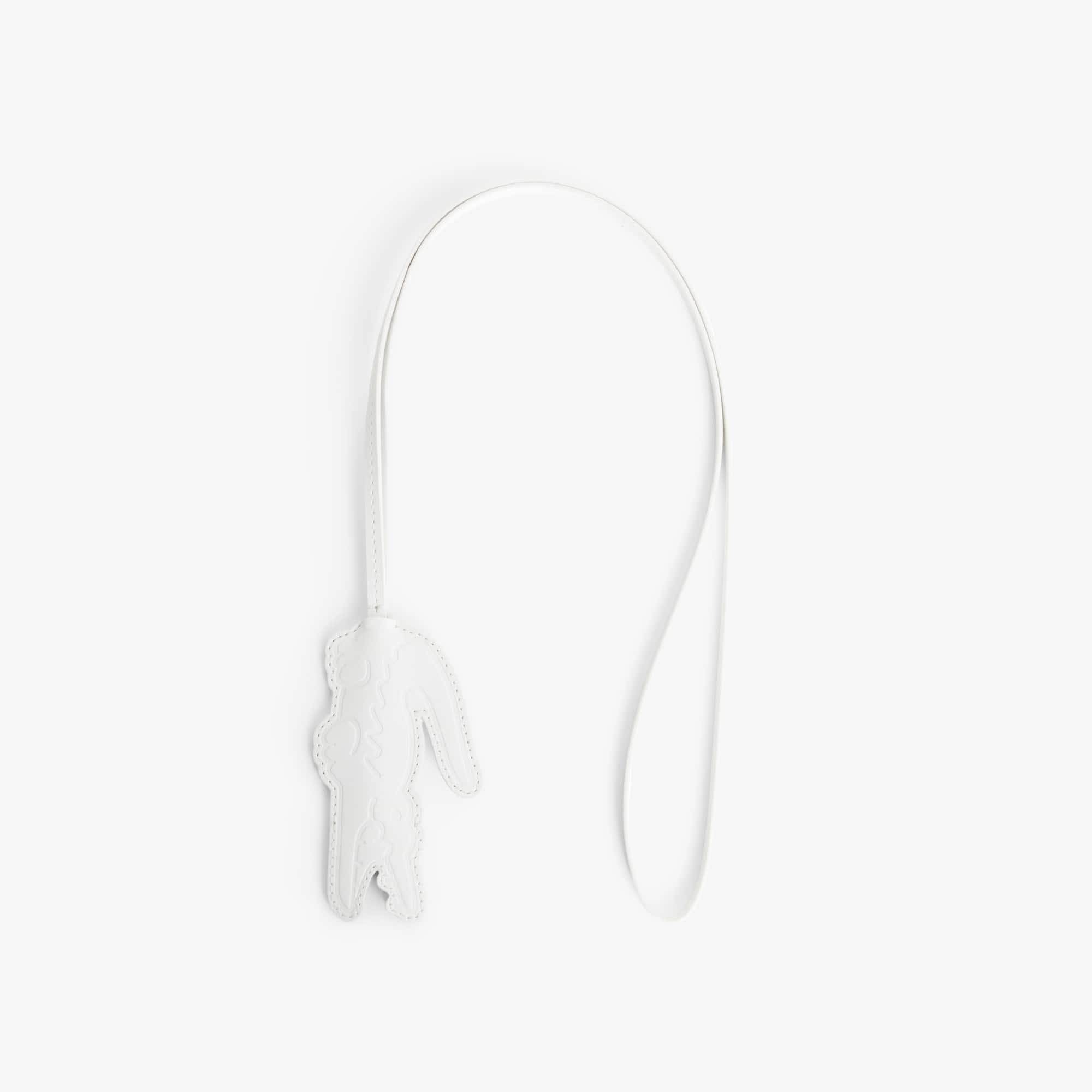 Lacoste Crocodile Key Ring - One Size In White