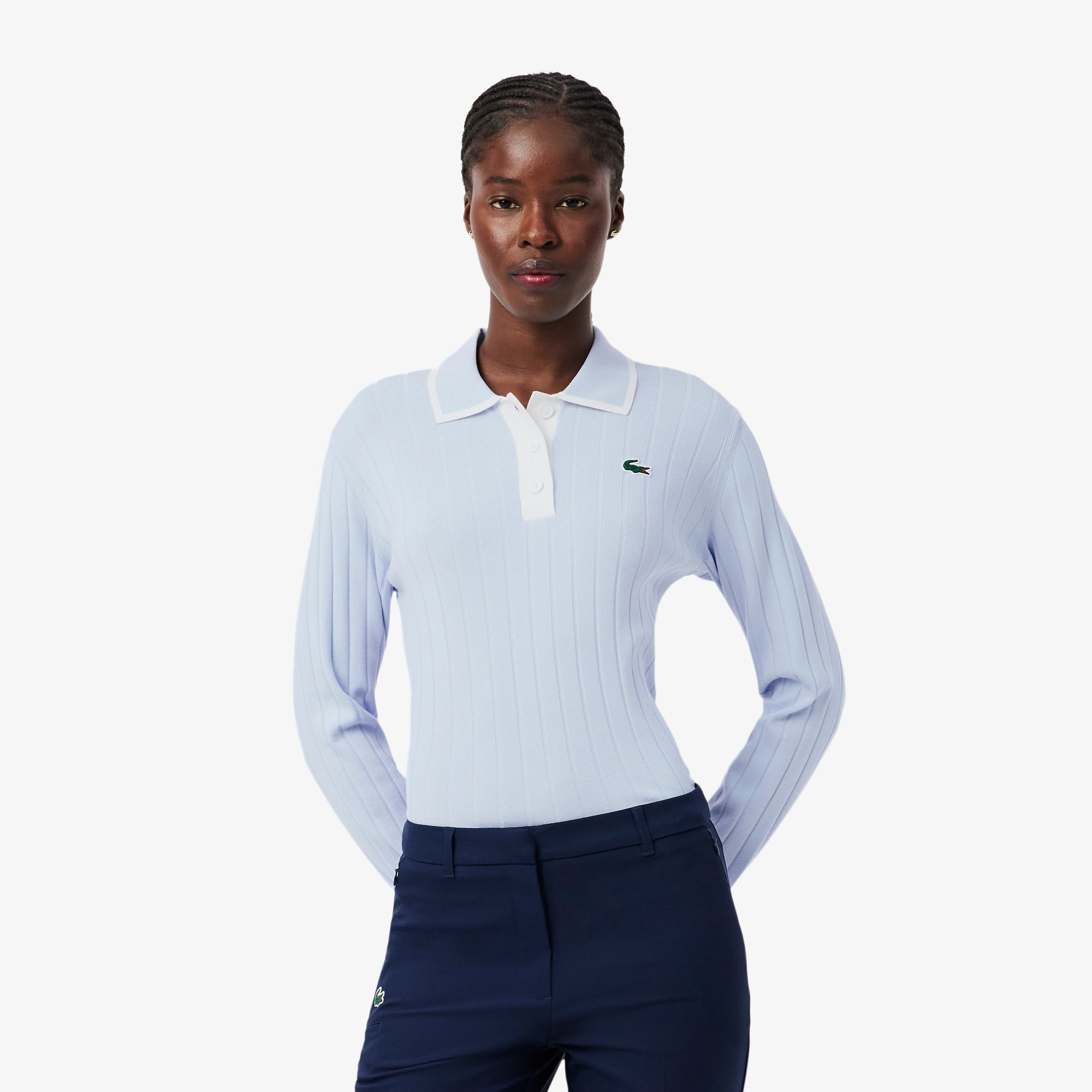 Lacoste Women's Polo Collar Stretch Golf Sweater