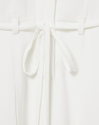 Runway Pleated Embroidery Detail Polo Dress