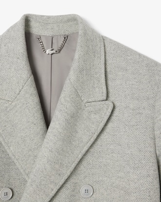 Men's Double-Breasted Chevron Wool Coat