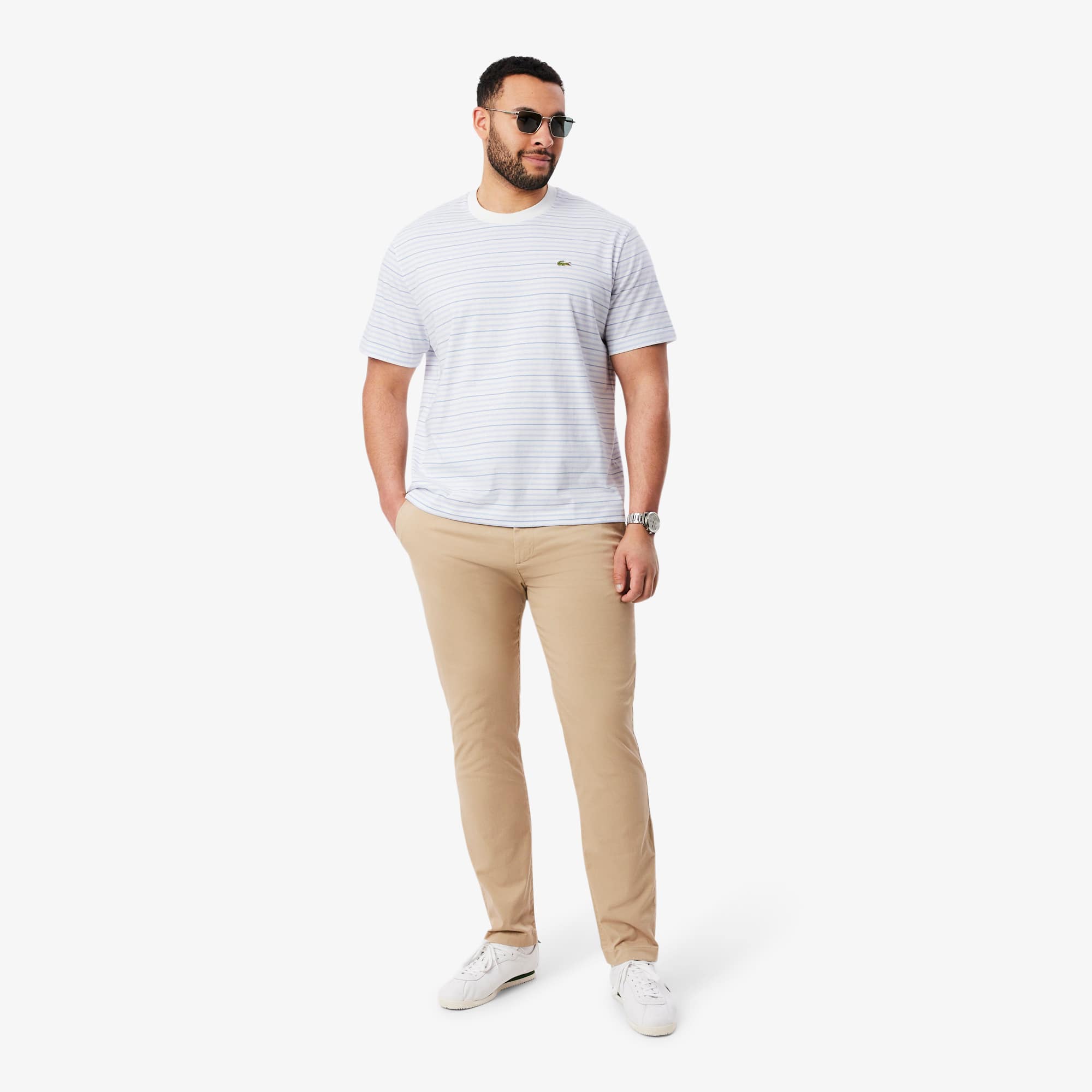 トップス kkk Striped Cotton T-shirt - Men's Collection - New In 2026 | Lacoste