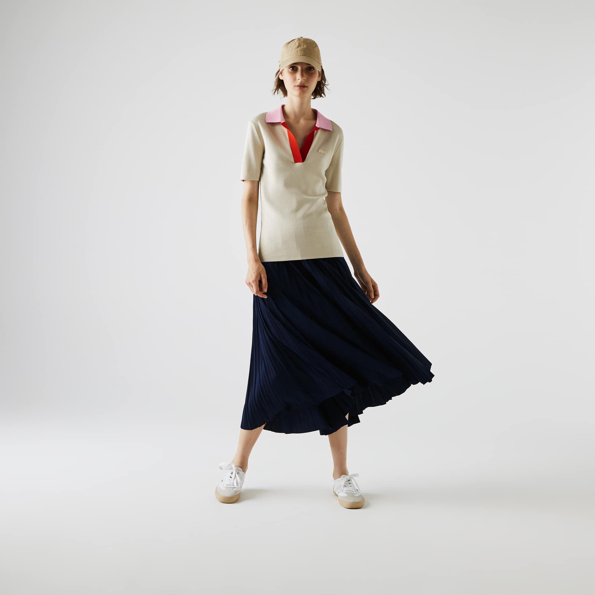 ★LACOSTE★ Women's Essential Short Pleated Skirt Navy JF140 Women's Short Pleated Skirt - Shorts & Skirts - New In 2025
