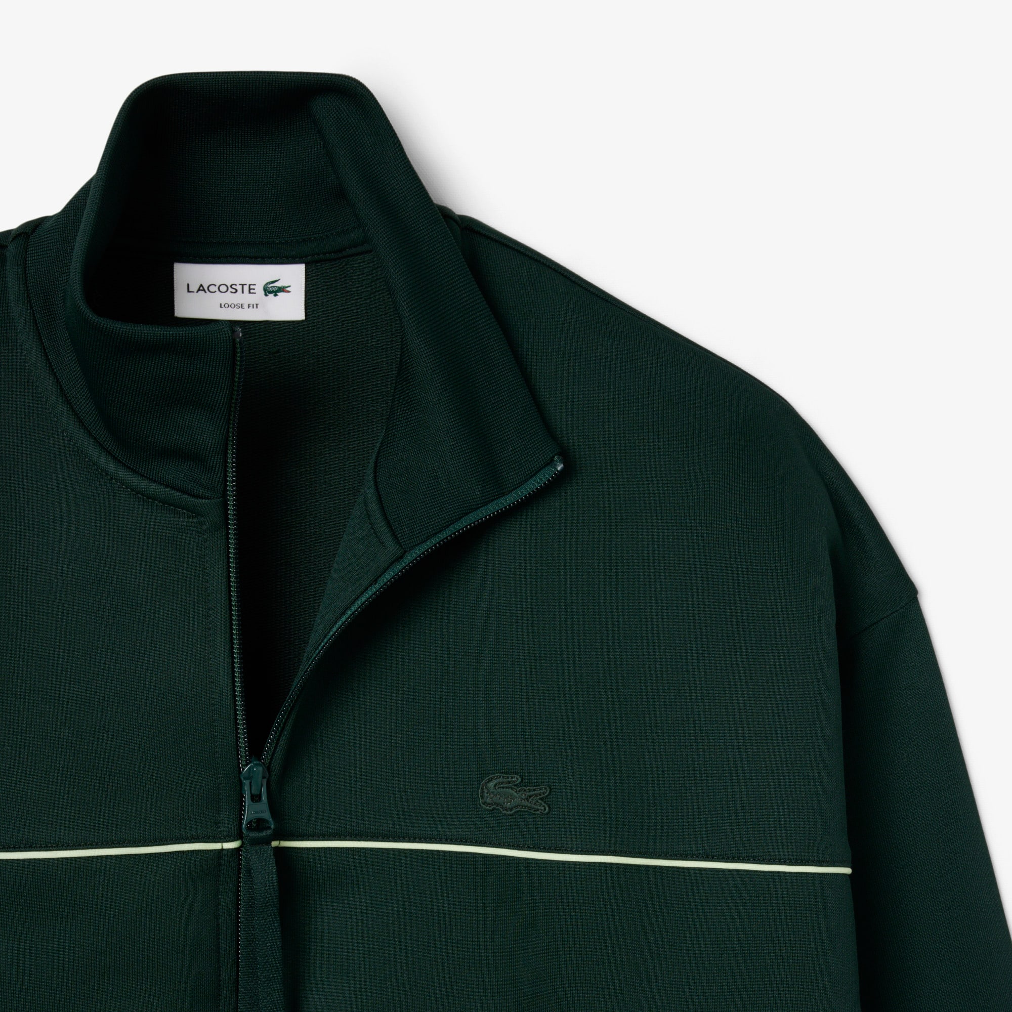 Men's Satin Effect Zip-Up Fleece Sweatshirt - Sweaters