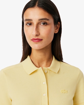 Polo femme L.12.D slim fit en piqu&eacute; de coton stretch