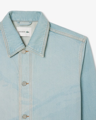 Men's Landscape Motif Denim Overshirt