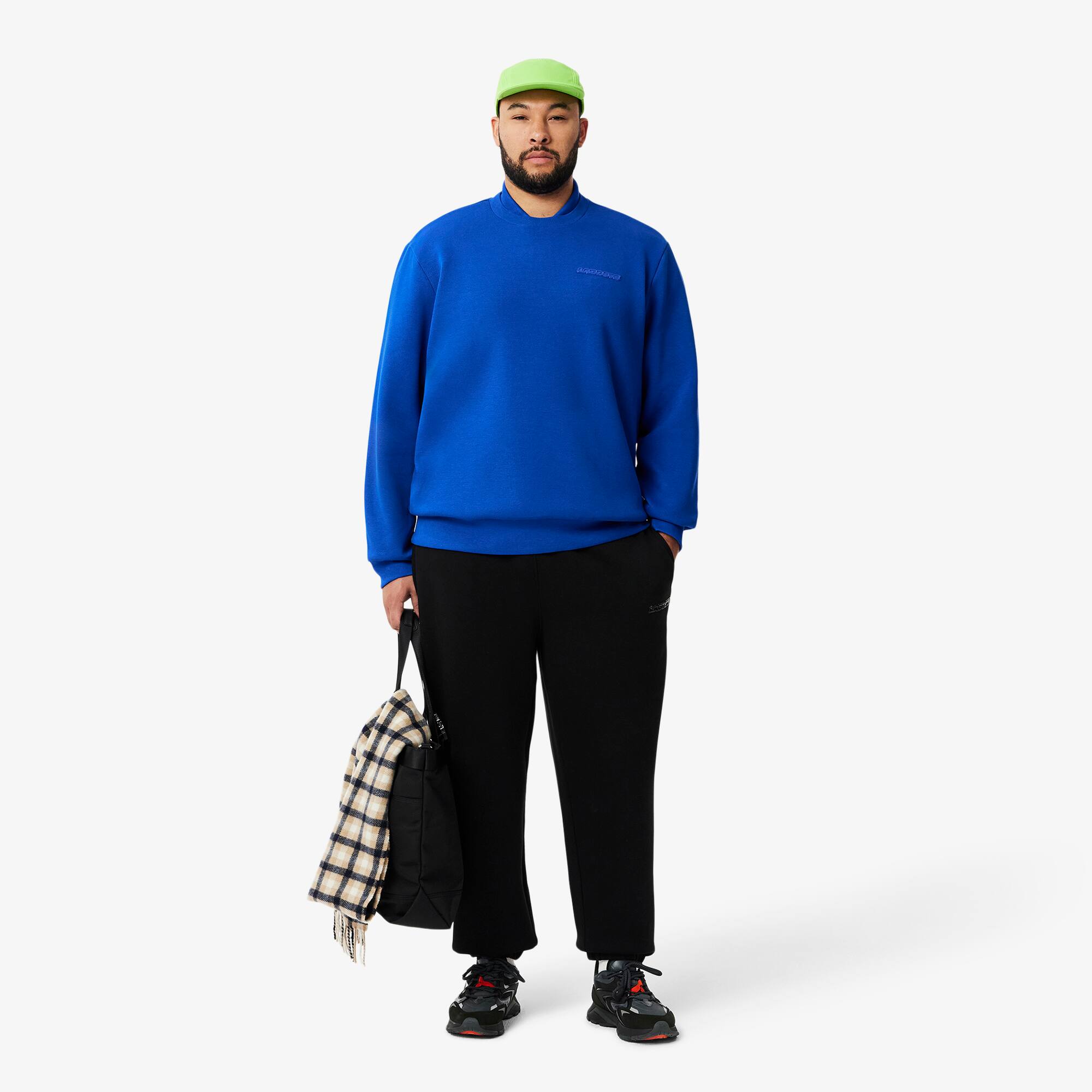 Men's Piqué Badge Accent Sweatshirt - Sweaters & Sweatshirts - New