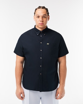 Camisa Oxford De Manga Corta Y Corte Regular Para Hombre
