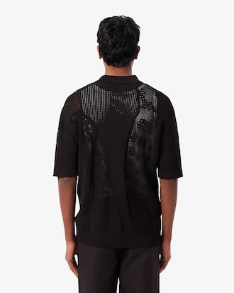 Chemise maille ajour&eacute;e crocodile