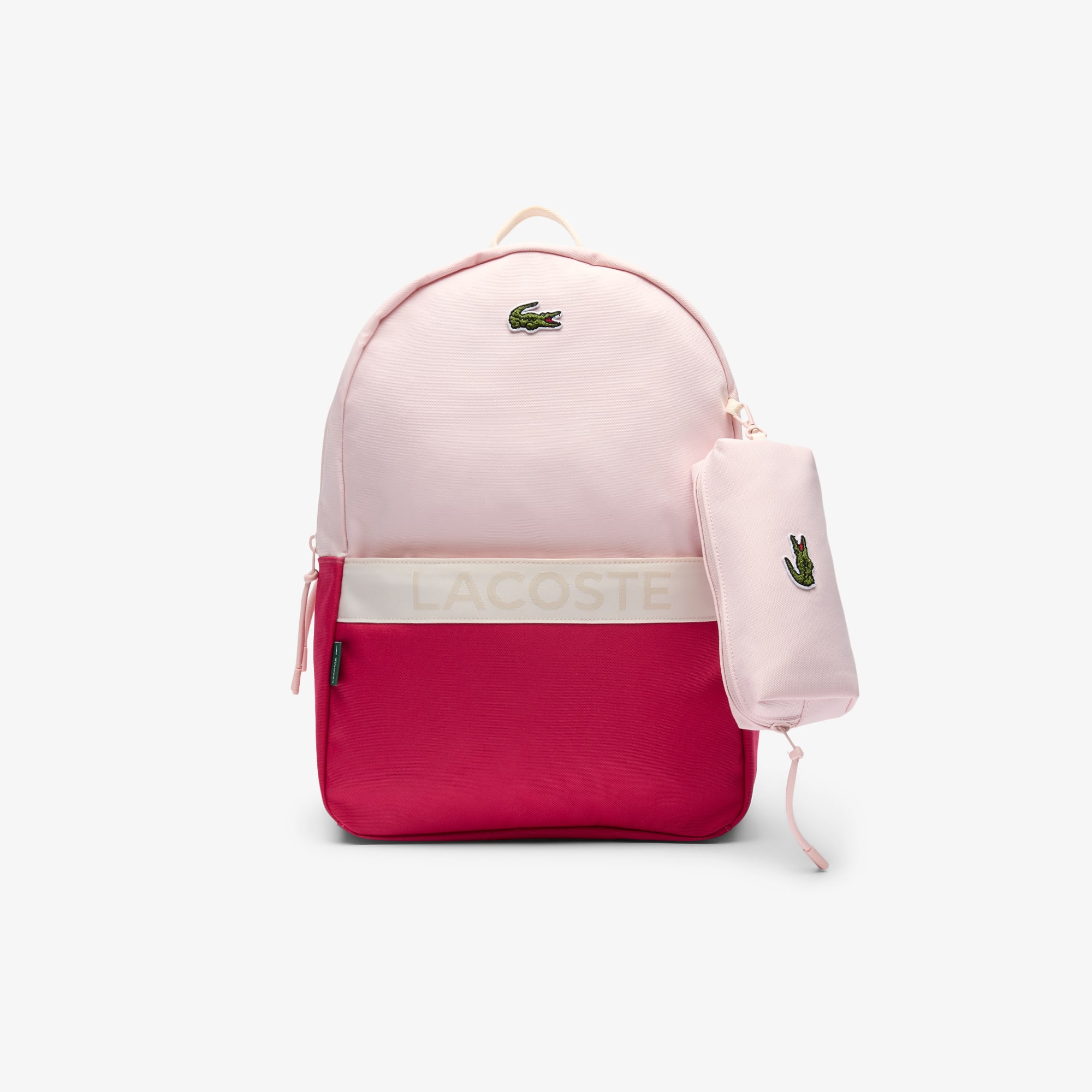 Lacoste Unisex 3-pocket Backpack With Pencil Case - One Size In Pink