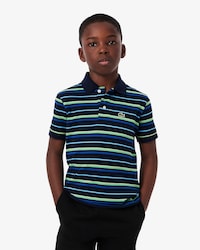 Boys' Contrast Stripe Petit Piqu&eacute; Polo