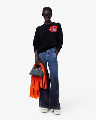 Women's Flower Motif Wool Sweater