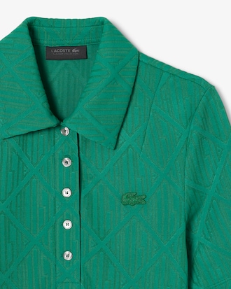 Women's Runway Slim Fit Monogram Jacquard Polo