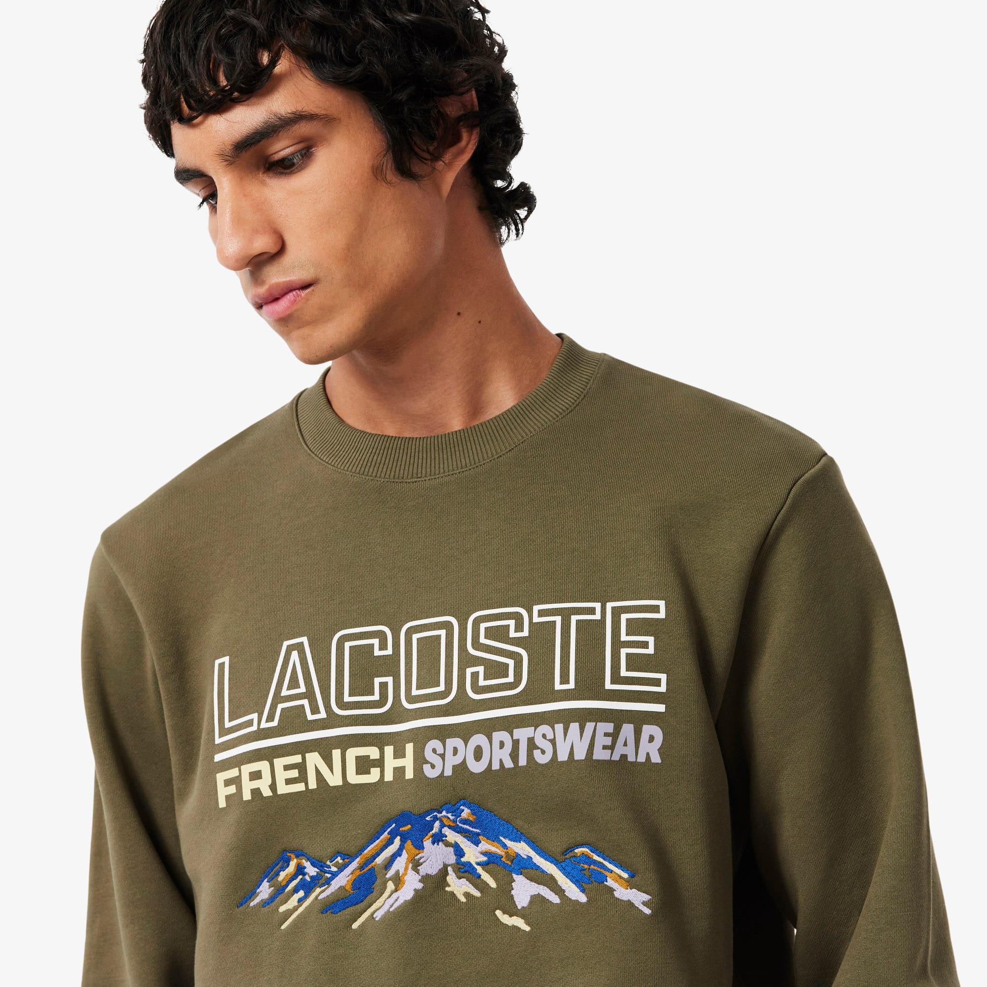 Men's Embroidered Motif Fleece Sweatshirt - Sweaters & Sweatshirts