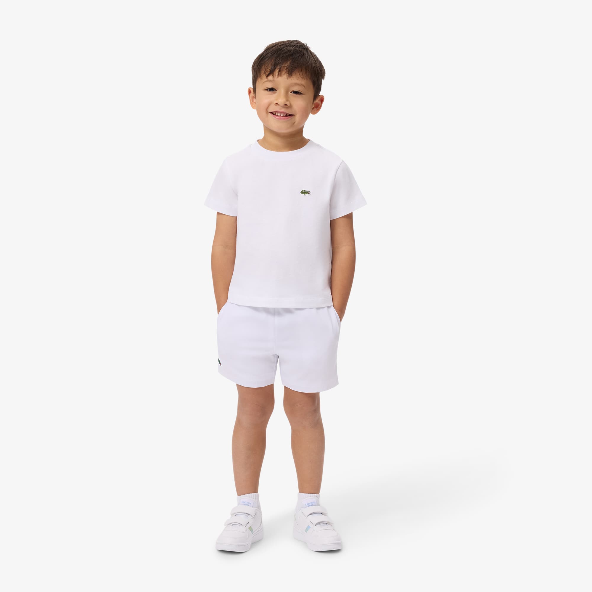 Lacoste Kids' Diamond Taffeta Sport Shorts - 6 Years In White