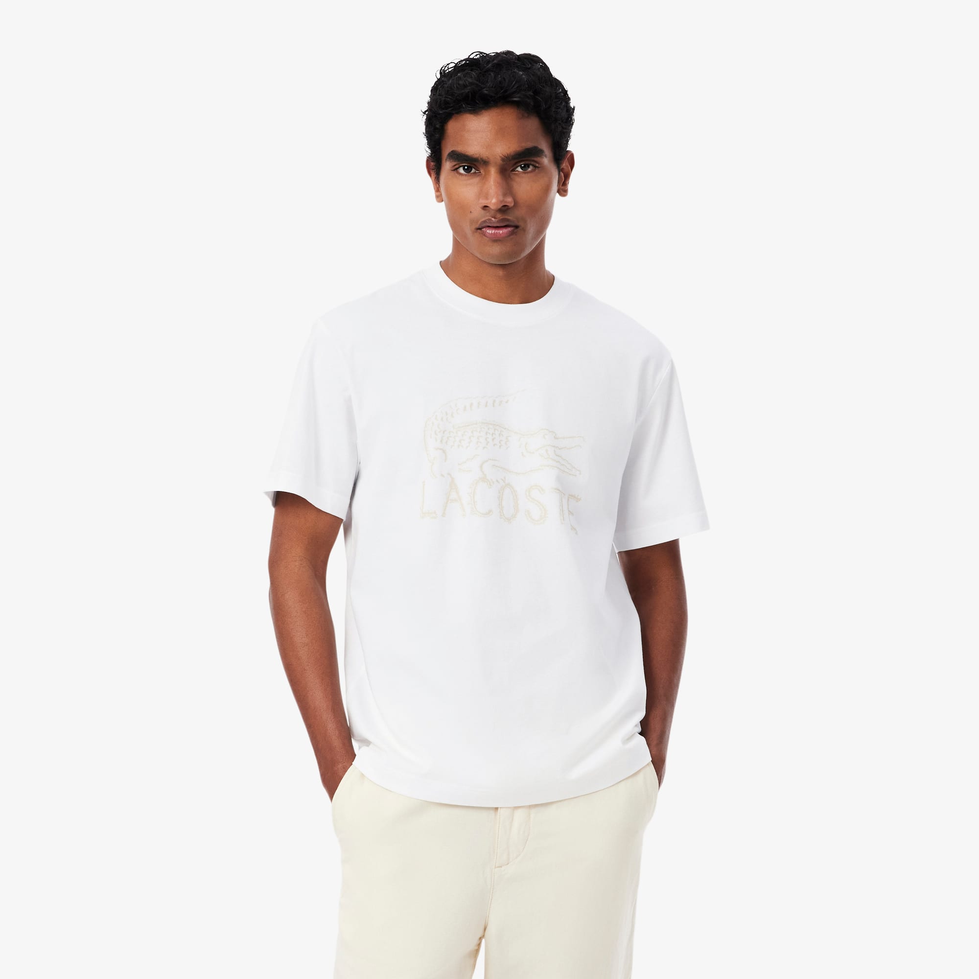 Lacoste Printed Cotton TShirt  XL