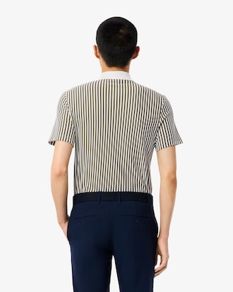 Men's Thermo-Regulating Striped Golf Polo
