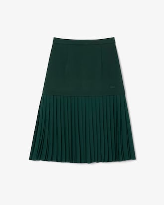Women's Runway Pleated Satin Skirt
