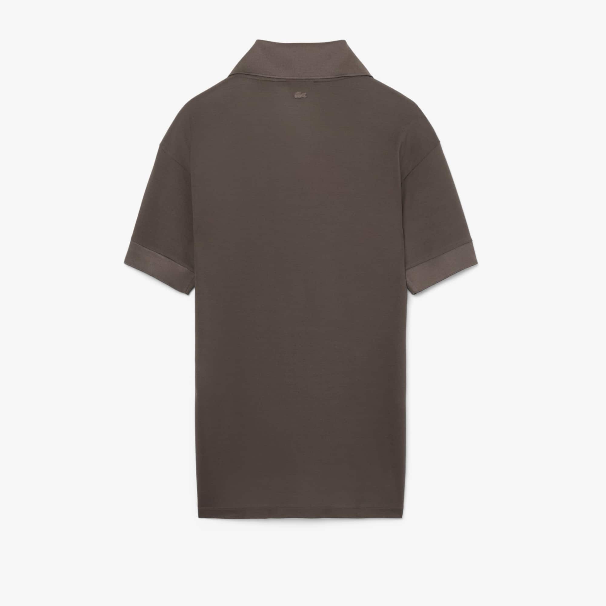 Runway Silk Piqué Polo Collar Dress