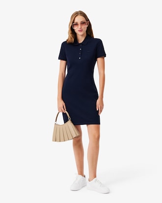 Women's Slim Fit Stretch Mini Piqu&eacute; Polo Dress