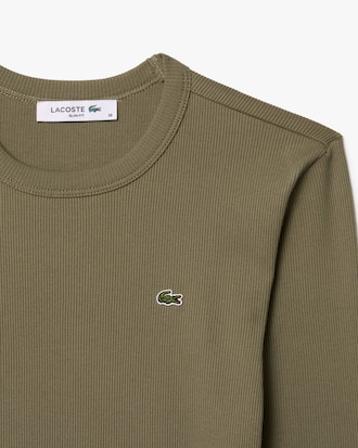 Women's Slim Fit Ribbed Cotton T-Shirt