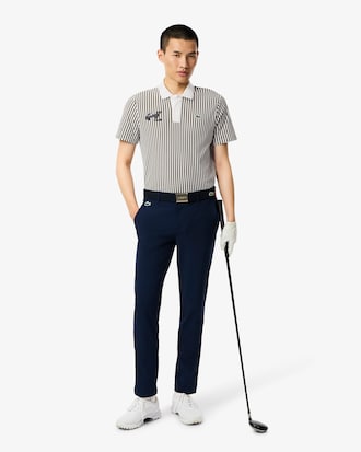 Men's Thermo-Regulating Striped Golf Polo