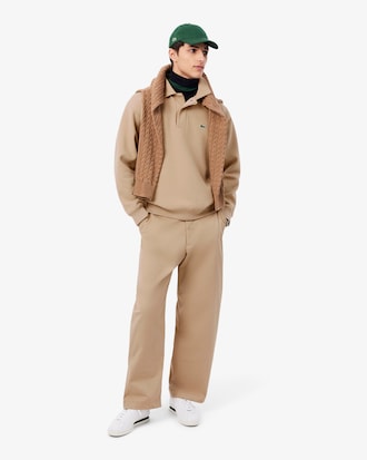 Polo Collar Piqu&eacute; Sweatshirt