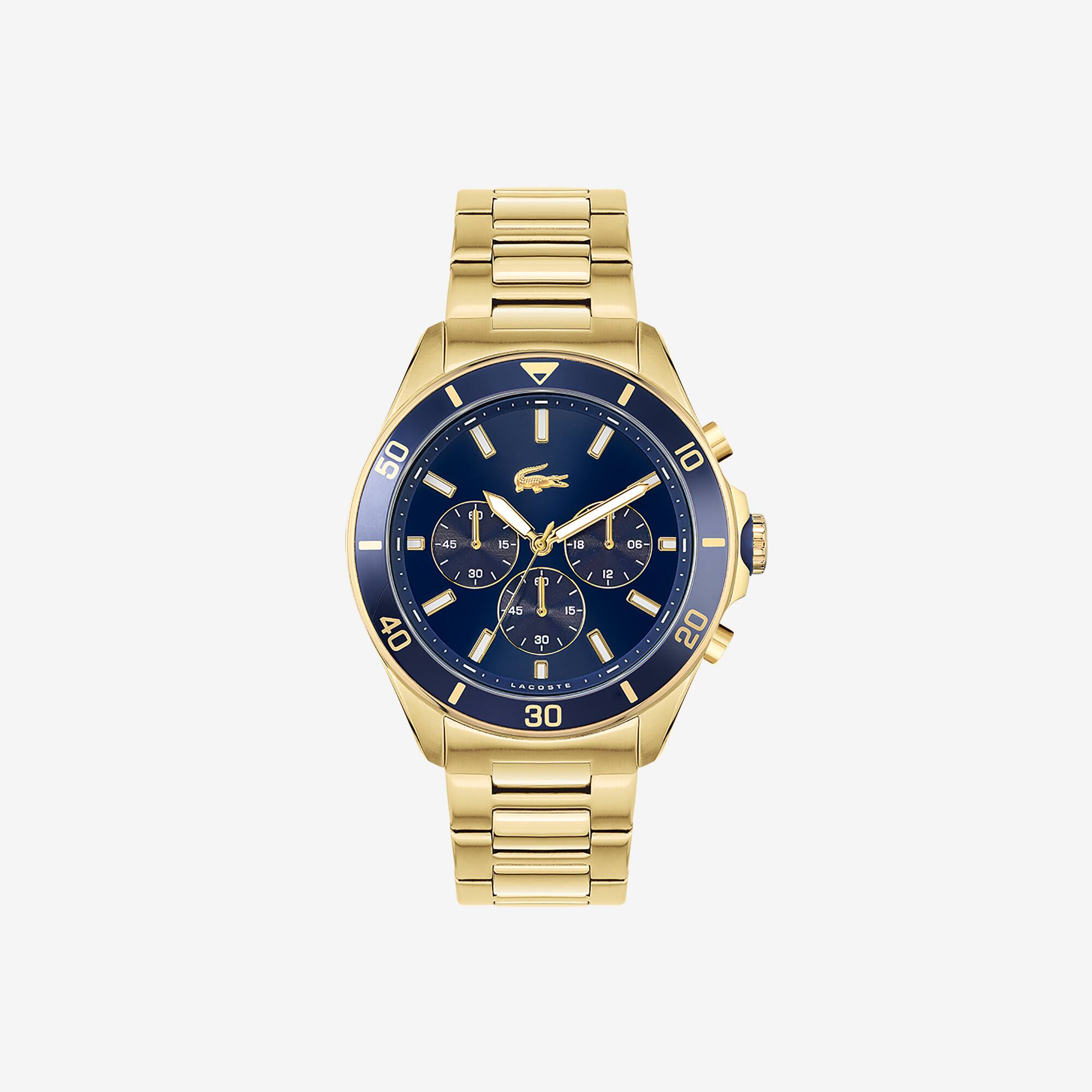 Tiebreaker Chrono Watch - Blue With Gold Plated Bracelet - Men's