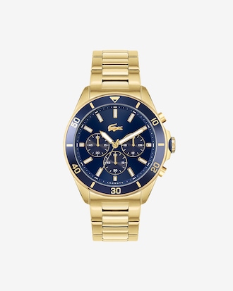 Tiebreaker Chrono Watch - Blue With Gold Plated Bracelet