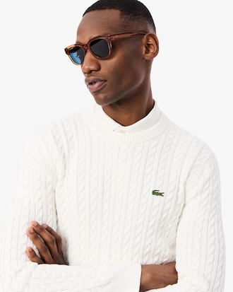 Pull homme en maille de coton torsad&eacute;e