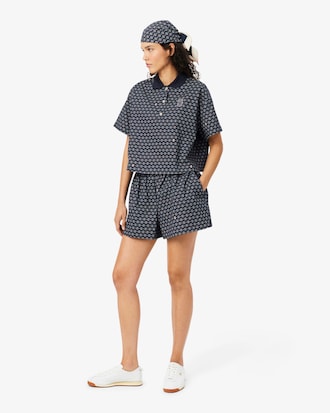 Oversized Tennis Print Polo