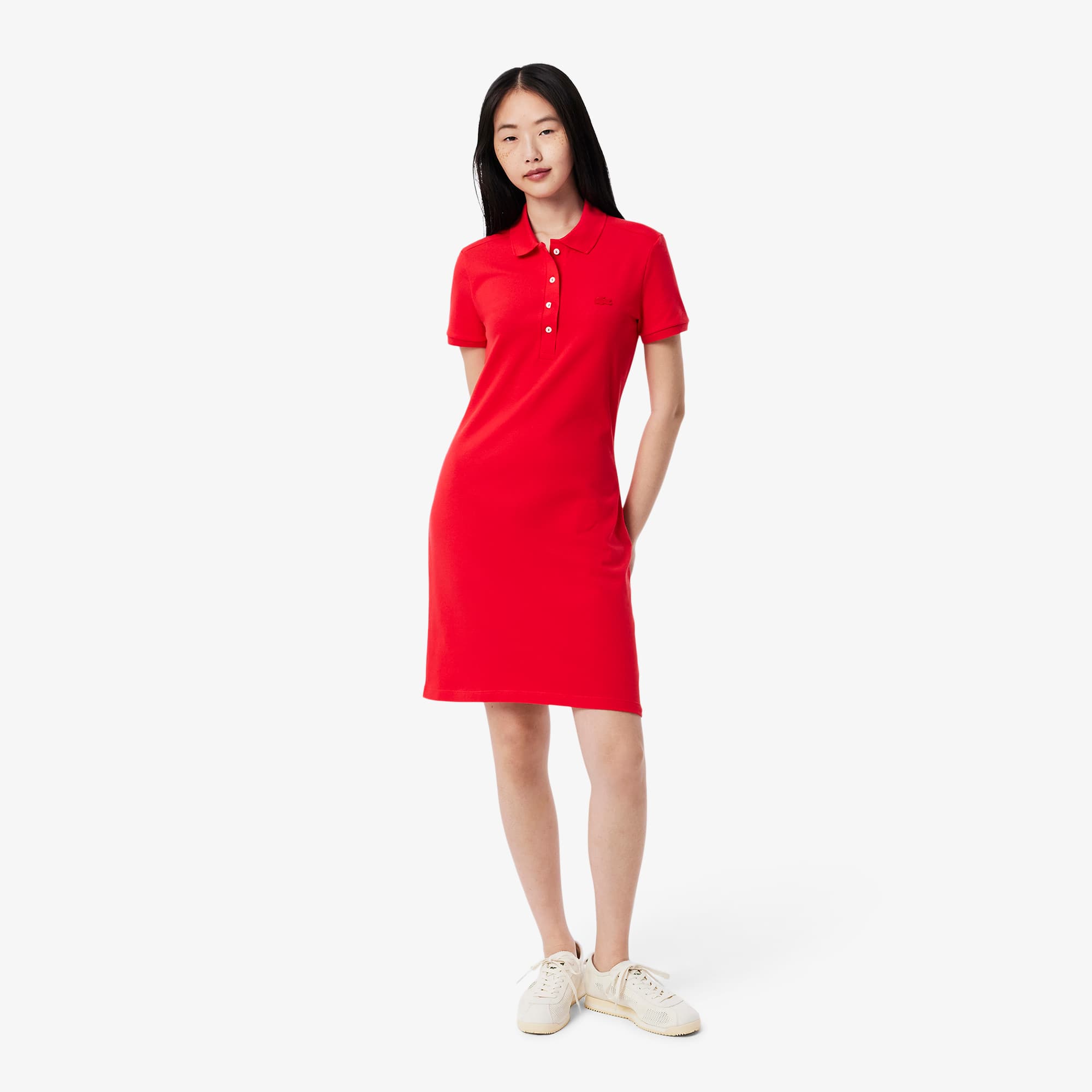 Women's Slim Fit Stretch Mini Piqué Polo Dress - Dresses