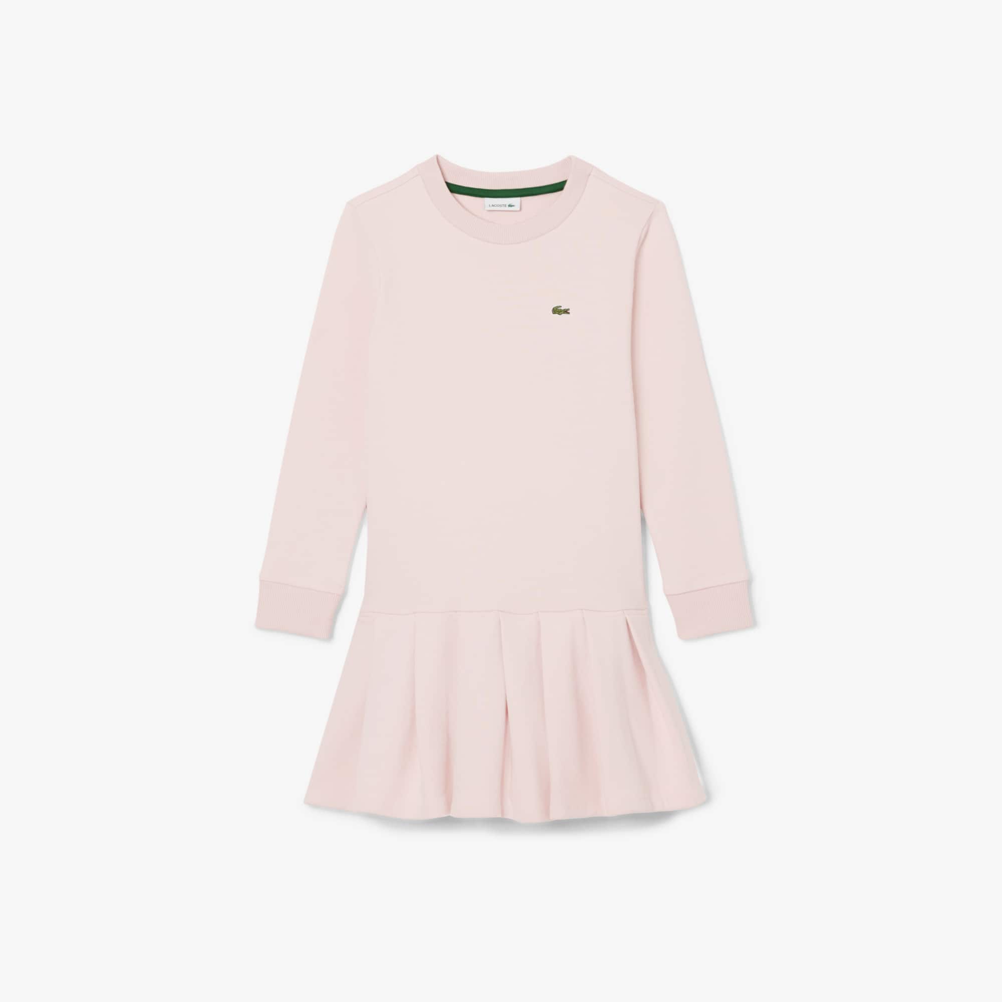 Lacoste Girls' Long Sleeve Fleece Dress - 12 Years In Pink