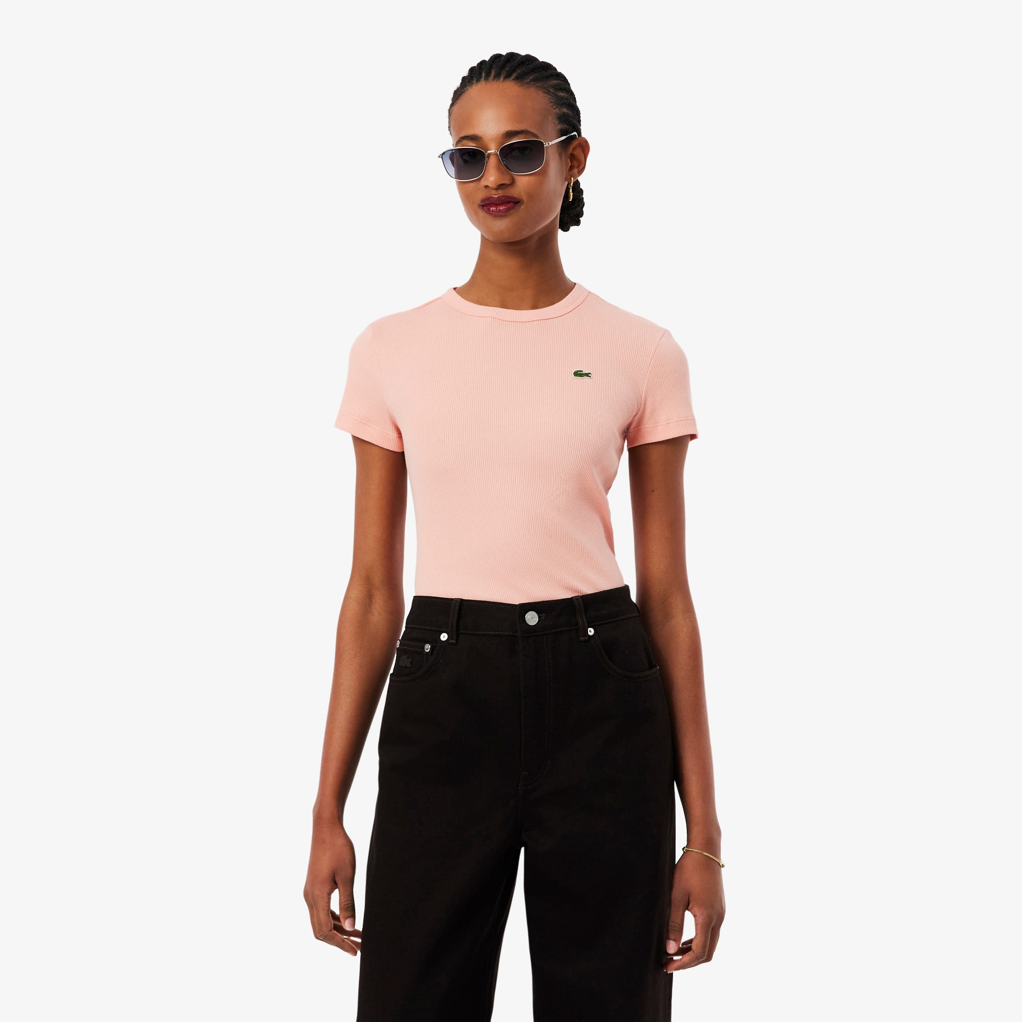 Lacoste Cotton Logo T-shirt In Pink