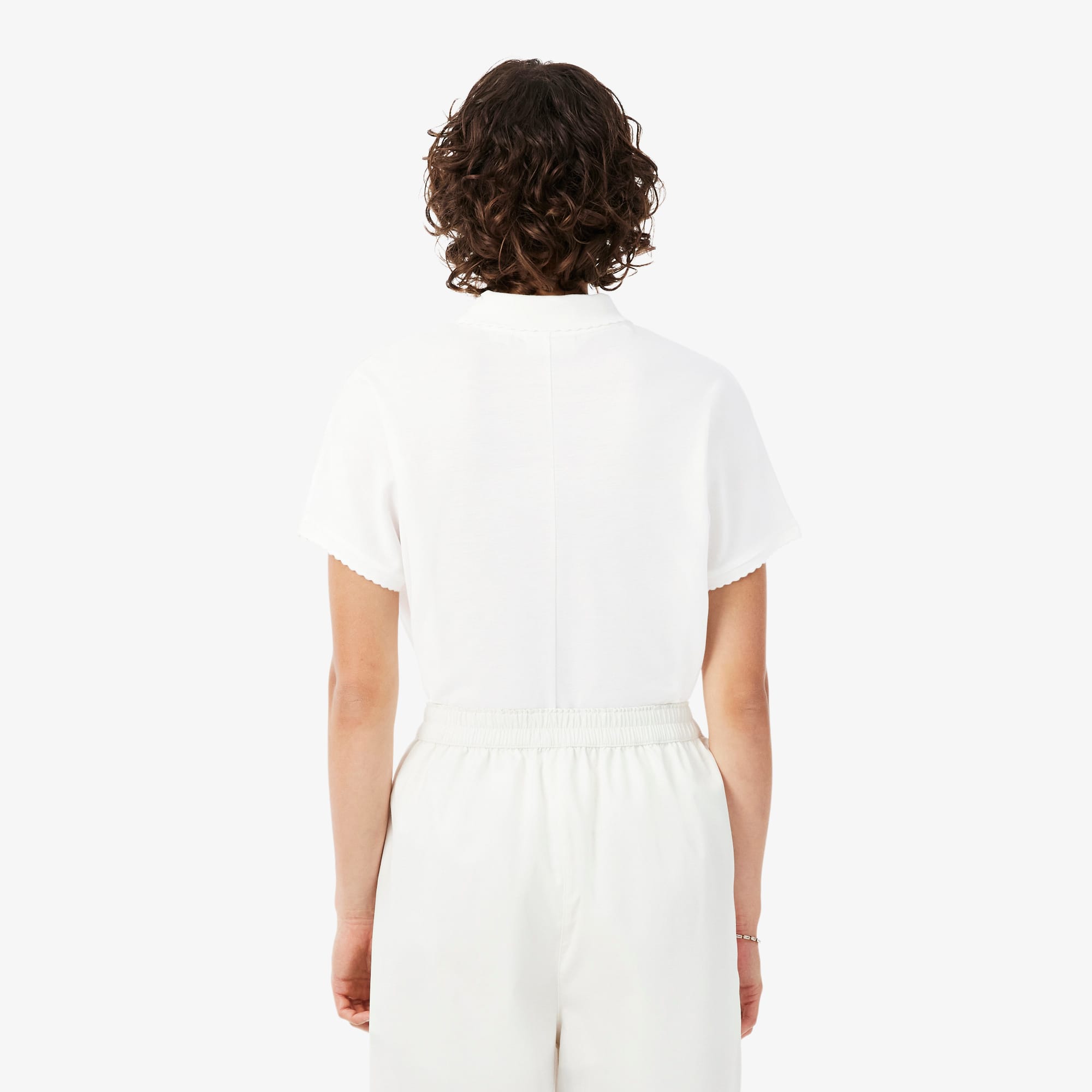 Relaxed Fit Scallop Trim Fluid Piqué Polo Shirt