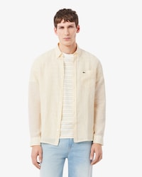 Men's Regular Fit Striped Linen Shirt