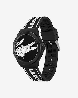 Men's Lacoste Neocroc 3 Hands Black Silicone Watch