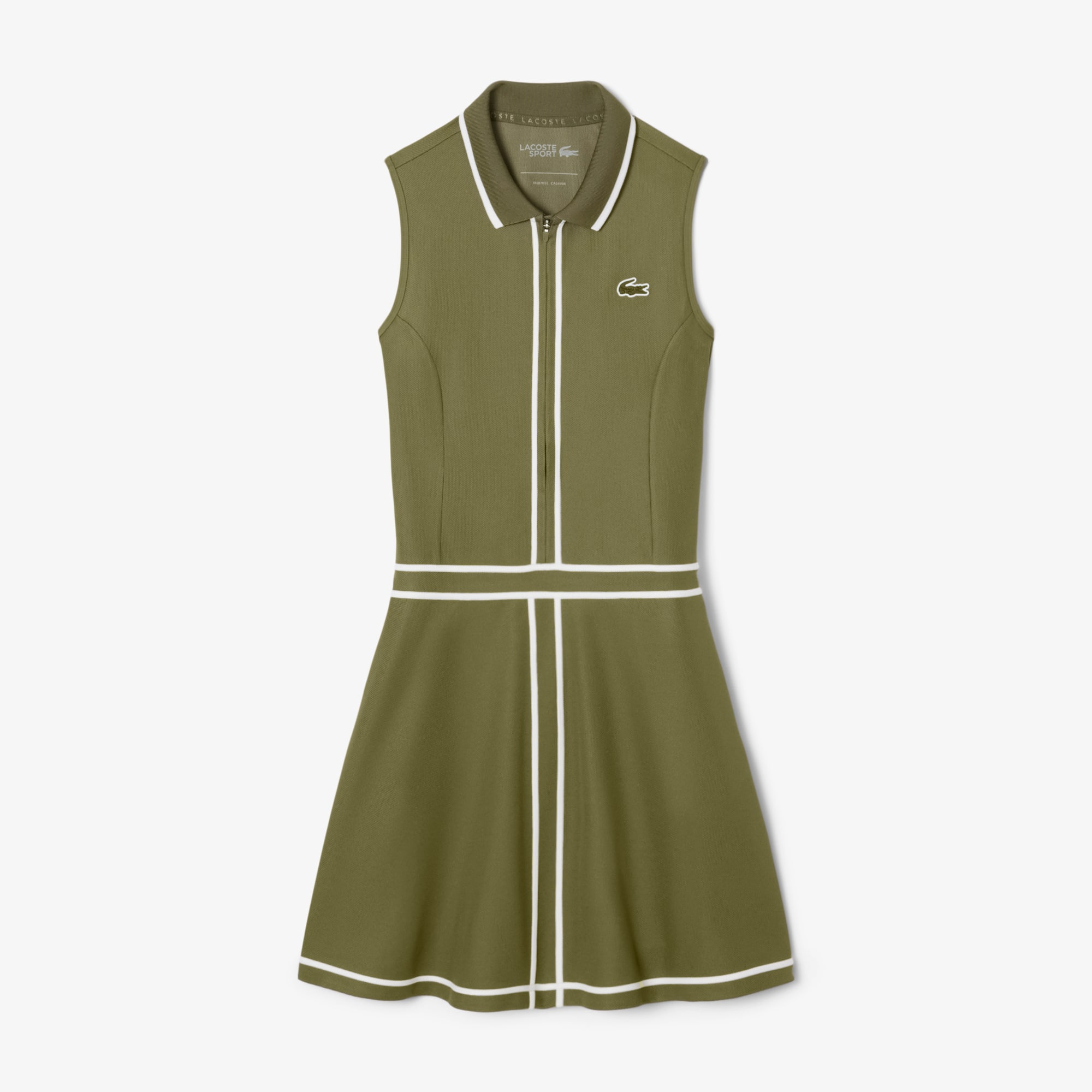 Lacoste Women's Ultra Dry Heritage Trim Golf Dress - 44 In Green