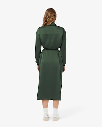 Women's Long Sleeve Belted Dress