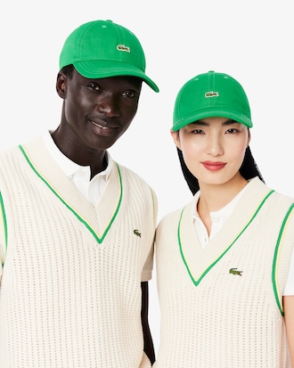 Casquette unisexe unie Lacoste en twill de coton biologique