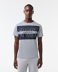 Playera deportiva con estampado de algodón para hombre