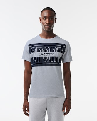 Playera deportiva con estampado de algodón para hombre