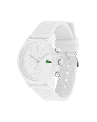 Men's Lacoste 12.12 Chronograph Watch with White Silicone Strap