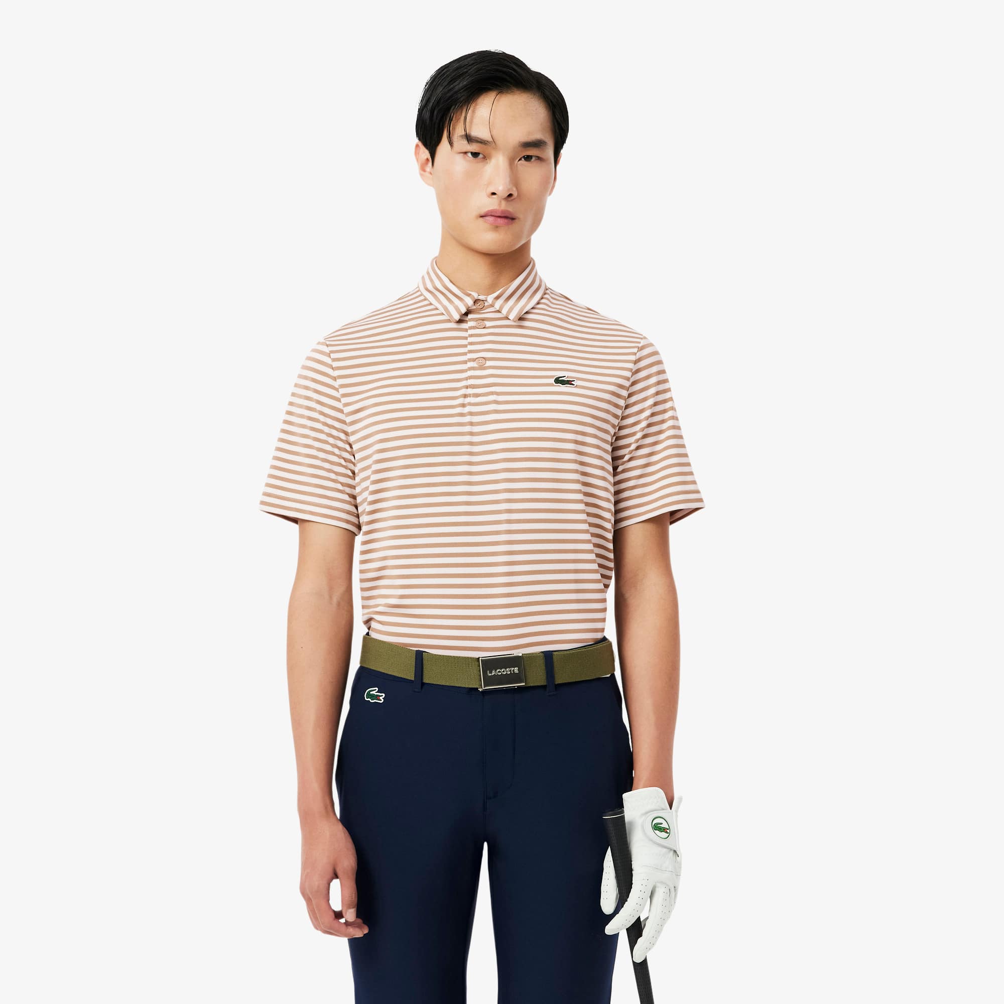 Lacoste Regular Fit Ultra Dry Striped Golf Polo