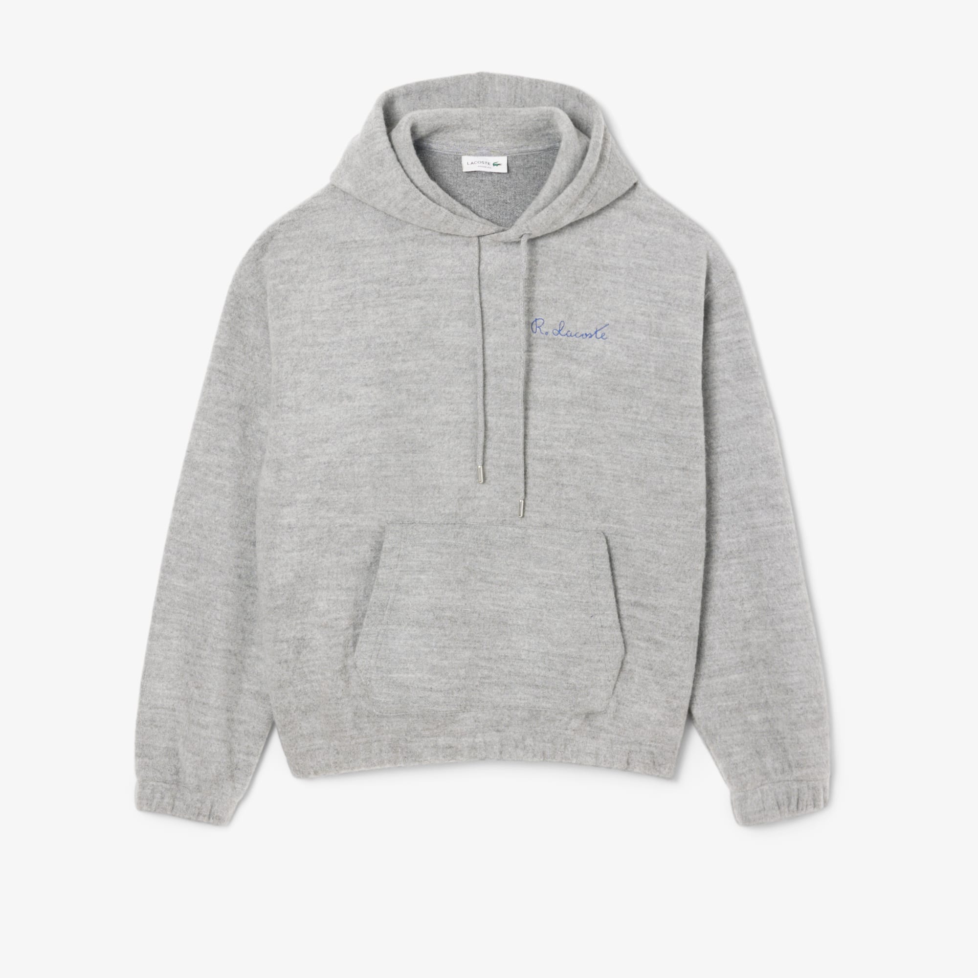 Lacoste Men's Embroidered Signature Hoodie - L - 5 In Gray