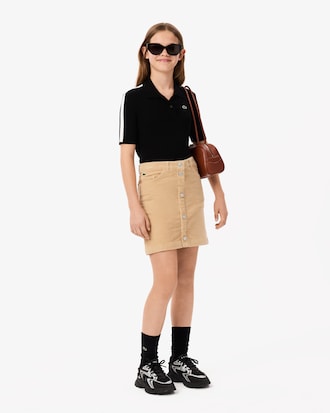 Kids' Buttoned Velour Skirt